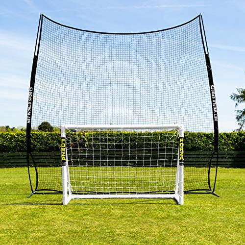 FORZA Pop-Up Stop That Ball™ – 3 m Hoch Ballstoppsystem | Tragetasche und Bodenankern enthalten | 3 m – 15 m Größe erhältlich | Ballstoppnetz für den Garten (6 m breit)
