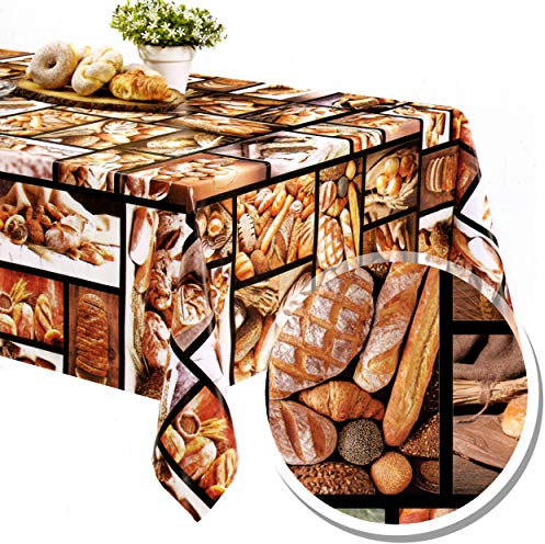 Melody Wachstuch Tischdecke 200 x 140 cm eckig Brot schwarz #1470-01