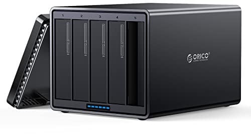 ORICO 5 Bay External Hard Drive Enclosure Magnetic Aluminum Type-C to SATA for 3.5inch HDD Tool Free Storage Case for Enterprise Data Backup and Expansion Up to 80TB(5X16TB) - NS500C3