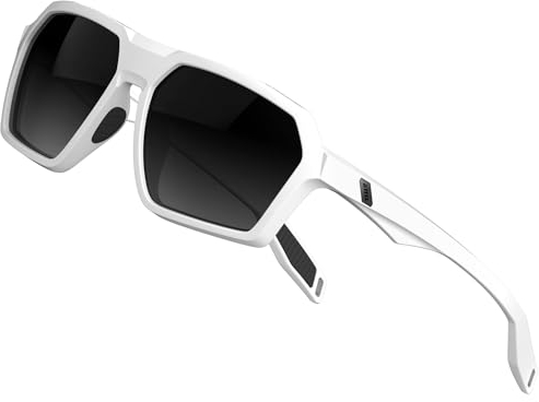 ATTCL Polarisierte Sonnenbrille Herren Sportbrille mit UV-Schutz Hexagonal TR90 Rahmen 2137 C6 White+grey