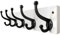 WEBI Rustic Coat Rack Wall Mount,5 Cast Iron Coat Hooks Wall Mounted,Heavy Duty Wall Coat Hanger,Vintage Hooks for Hanging Coats,Clothes,Black on White