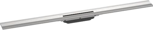 hansgrohe Fertigset Duschrinne RainDrain Flex, Abflussrinne 1000mm, Bodenablauf Dusche kürzbar zur Wandmontage, Edelstahl gebürstet