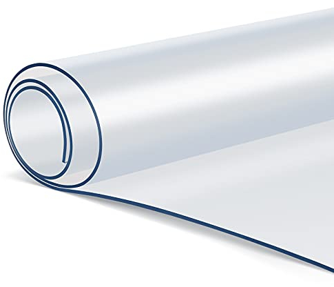 Tovaglia Trasparente in PVC 160 x 90 cm, Spessore 2 mm - Protezione da Tavolo, Pellicola Protettiva Lavabile e Facile da Pulire