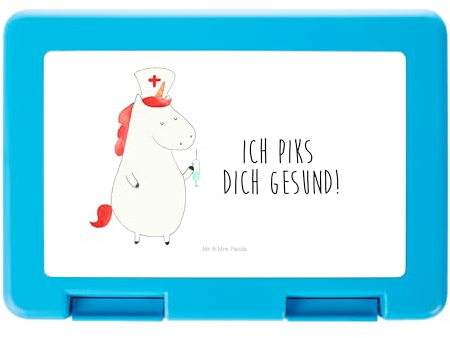 Mr. & Mrs. Panda Brotdose Einhorn Krankenschwester - Geschenk, Brotdose Mit Trennwand, Brotbox, Einhorn Deko, Unicorn, Krankenpflegerin, Krankenhaus,