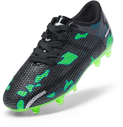DREAM PAIRS Fußballschuhe Leichtathletikschuhe Kinder Jungen Mädchen verschleißfeste atmungsaktive Sportschuhe Leichtathletik Sport Laufschuhe Langen Spikes,Size 38.5,Schwarz/Grün,SDSO2301K