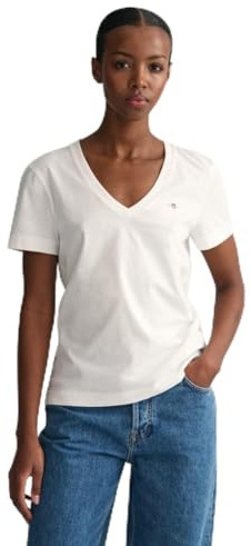 GANT Women's Reg Shield Ss V-Neck T-Shirt T-Shirt