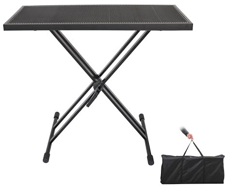 Sardoxx Height Adjustable DJ DJ Table Stand with Double X Keyboard Stand with 35 x 17.3 Table and Portable Travel Bag