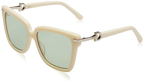 Salvatore Ferragamo Unisex SF1085S Sunglasses, 103 Ivory, 57