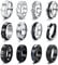 CASSIECA 12 Stück Ringe für Herren Fidget Spinner Anti Angst Ringe Band Ketten Ringe Silber Schwarze Ehering Verlobungsringe Zappel Ring Geburtstag Geschenke für Herren Größe 70
