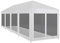 Keketa Partyzelt mit 10 Mesh-Seitenwänden Pavillon Gartenzelt Partyzelt UV-Schutz Stabil Faltpavillon Gartenpavillon Gartenlaube Pavillon für Freien Garten Party Weiß 12 x 3 m HDPE