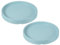 M METERXITY 2 Pièces Soucoupe pour Plante - Plateau en Céramique Rond avec Écoulement pour Pot de Jardin/Extérieur (4,5 Pouces, Bleu Lac)