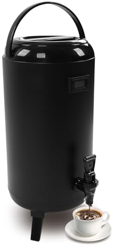 Isolierter Getränkespender aus Edelstahl 12 L, Isolierter Thermospender mit Temperaturanzeige für heißer Kaffee Tee und andere Heißgetränke für Haushalte Büros und Veranstaltungen