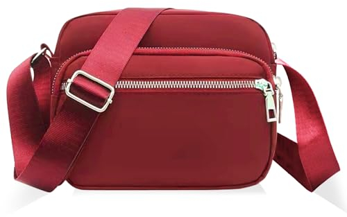 DUGEHO Frauen Cross Body Bag, Crossbody Taschen Handy Brieftasche Taschen, Schulter Handtasche Casual Geldbörse mit großer Kapazität für Frauen Mädchen Reisen täglichen Gebrauch(Rot)