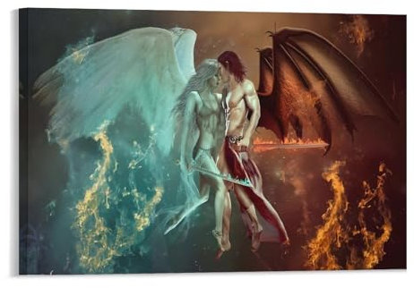 Puzzle 1000 Teile，Engel Und Teufel，1000 Teile Puzzle für Erwachsene und Kinder ab 14 Jahren - Geschicklichkeitsspiel für die ganze Familie - Geschenk an Kinder（50x70cm）-17