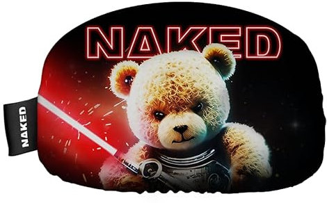 NAKED Optics Skibrillenschutz Überzug, Mikrofaser Schutzhülle Skibrille, Goggle Cover, Kratzschutz Skibrillen Schutzhülle, Goggle Sock, Unisize, Kompatibel für alle Schibrillen (Space Bears)