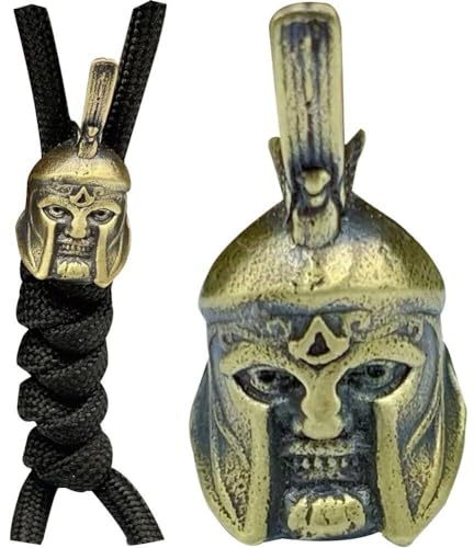 Casiler Römische Kriegerhelmmesser Perlen DIY Paracord Gewebtes Lanyard Anhänger Messing Ritter Kopf Cover Schädel Perlen EDC Perlen Perlen