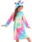 Peignoir Licorne pour Filles Robes de Chambre en Molleton Doux avec Capuche (Rose/Bleu, 6-7 ans)
