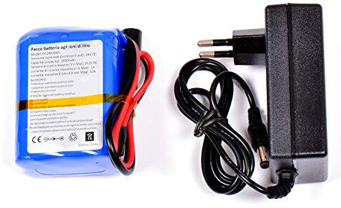 AFTERTECH Pack batterie pile 24 V 2 Ah rechargeable au lithium 75 x 56 x 38 mm 2 000 mAh 24 volts 6 s1p H1C1