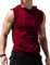 Babioboa Herren Muskelshirt Training Tanktop Workout Hoodie mit Tasche Unterhemd Gym Sports Fitness Training Winerot L