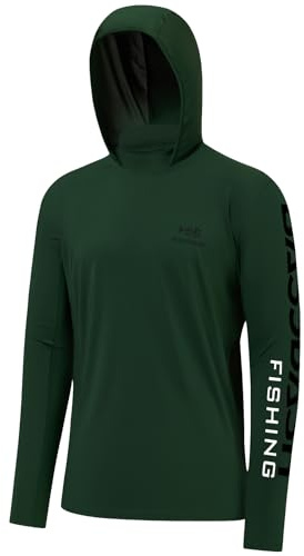 Bassdash UPF 50+ Men’s UV Sun Protection Long Sleeve Performance Fishing Hoodie Hooded Shirts