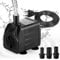Bomba Acuario Bomba Agua Belen Mini (2500L/H, 45W) Bomba Fuente de Agua con Altura MáXima de Pulverización de 2.7m Ventosas En La Parte Inferior Cable de Enchufe de 2m con 3 Boquillas