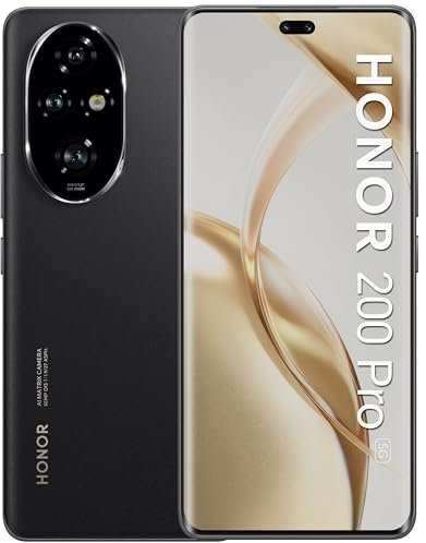 HONOR 200 Pro Smartphone 5G, Simlockfrei Android-Handy ohne Vertrag (512GB/12GB RAM, 5200 mAh, 6,78 Zoll AMOLED Display, 50-MP-Dreifach-Hauptkamera, Android 14, Dual SIM, NFC), Black