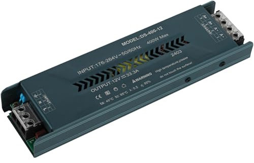 JOYELEC 400W 12V 33.3A LED Trafo Treiber Netzteil Schlankes LED-Schaltnetzteil für Heimtechnik Eingang Treiber Transformator AC230V auf DC12V Ausgang geeignet für Niederspannungs-Lichtleisten