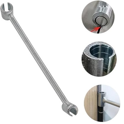 kurras Hinges Gap Adjusting Wrench 2024 New Door Hinge Repair Spanner Adjustable Tool Upgrade Wrench Heavy Duty Key Round Bolt Hand Tools (Silver, 14-18mm)