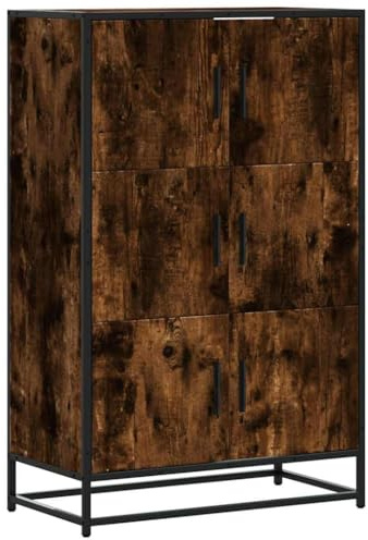 vidaXL Highboard Räuchereiche 68x35x106,5 cm Holzwerkstoff Metall