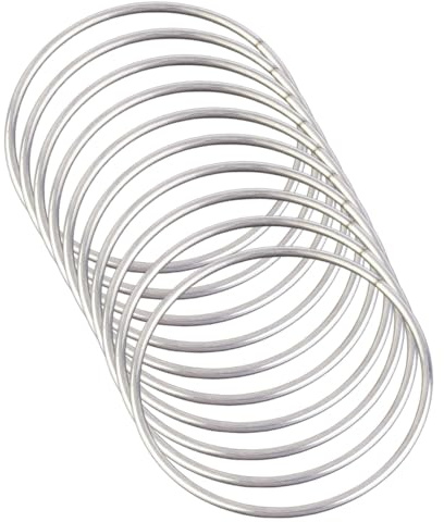 10er-Pack 30cm silberne Bastel-Metallringe, Traumfänger-Ringe, Silver Dream Catcher Rings,Metal Decorative Rings, für Gestecke, Wall Hangings decoration,Hochzeitsgirlanden, gewebte Wanddekorationen