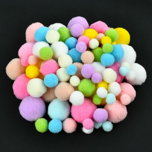 Filzkugeln Bunt Mini Pompons zum Basteln für Ostern Bunte Pompons Klein Oster Bastelset Pastell Puschel für Kinder zur Kreative DIY Osterdeko, Geschenke