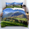 Ypthriline Bettwäsche 135x200 Gebirge Bettbezug 3D Wiese Bettbezug Mikrofaser 3teilig - 1 Warmes Weiche Bettwäsche 135x200 cm + 2 mit Reißverschluss Kissenbezüge 80x80 cm