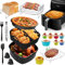 Accesorios para freidora de aire caliente COSORI Turboblaze 5,5L/6L/6,2L/6,4L y Ninja AF180EU 6,2L, 20 unidades, juego de accesorios para airfryer compatible con Philips NA230 de 6,2 L y Russell Hobbs