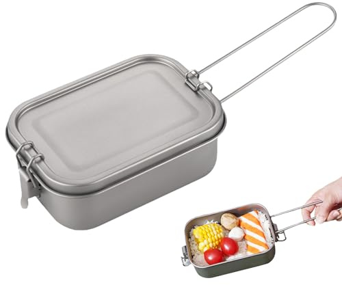 Titanium - Leichter Metall -Lebensmittelbehälter mit luftdichtem Deckel | Leck-resistente Kochkiste für Camping-, Wandern- oder Rucksacktätigkeiten, feuersichere Mahlzeitbox für Küche im Frei