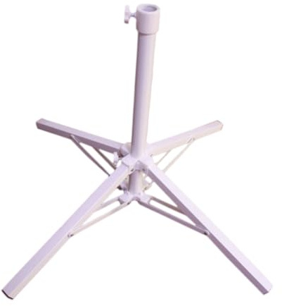 Toddmomy Base pour Parasol Pliante Portable à Quatre Pied De Parasol Fer Croisé Pliable Extérieur Fixe Blanc