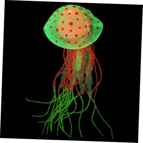 ibasenice Realistische Dekorative Quallen Aquariendekoration aus Silikon in Rosa mit Fluoreszierendem Design zur Verschönerung des Aquariums und Aquariumzubehör