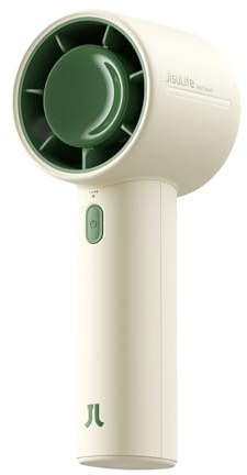 JISULIFE Mini Ventilator, Handventilator Akku Aufladbar, bis zu 22 Stunden Kühlung, 5 Geschwindigkeiten, starker Wind, Ideal für die Weihnachtszeit. Geschenk für Frauen, Männer, Geburtstag (Beige)