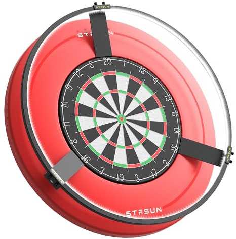 STASUN 360°Dart Beleuchtung,LED Dartscheibe Licht,Bnehmbar Dartboard Surround Lighting System,24W 6500K Magnetisches Dart Lichtring und Zubehör für Das Gesamte Board