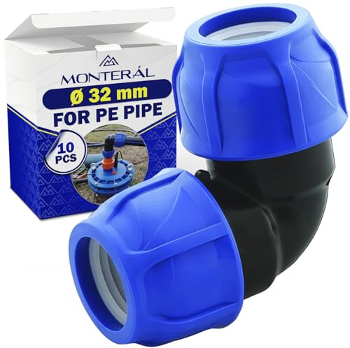 10 Raccordo Ø32mm 90° Polipropilene PP per Collegamento Tubo Polietilene PE | MONTERAL