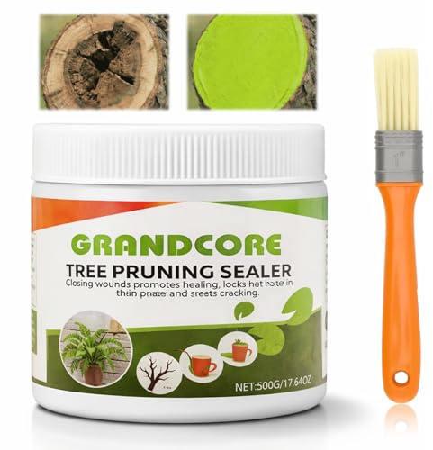 MeYuxg Baumwachs Wundverschluss, 500g Wundverschlussmittel für Bonsai-Bäume, Baumharz Wundverschluss für Gartenpfropfen, Heilende Paste Für Pflanzen, Abstrichwurzel, Mit Pinsel