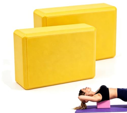 Yoga-Blöcke, 2 Stück, hochdichter EVA-Schaum, Yoga-Steine mit abgeschrägten Kanten, rutschfeste, leichte Unterstützung für Yoga, Pilates, Stretching und Flexibilität