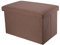 INTIRILIFE Faltbare Sitzbank 49x30x30cm in Bernstein BRAUN - Sitzwürfel Stoff mit Stauraum und Deckel in Leinen Optik - Sitzcube Fußablage klappbare Aufbewahrungsbox Truhe Hocker