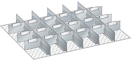 LISTA Art.Nr. 100.953.000 Schubladen-Einteilungsmaterial Set 36x27E für Fronthöhe 150mm Schlitzwände und Trennbleche