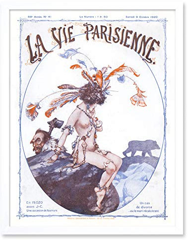 Artery8 La Vie Parisienne Husband Wife 19020 BC Magazine Cover Art Print Framed Poster Wall Decor 12x16 inch Cover der Zeitschrift Startseite Wand Deko