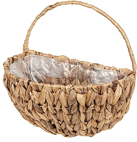 SIDCO Wandpflanzer Wasserhyazinthe Flechtkorb Blumenkorb Wandhalter Pflanzer Korb