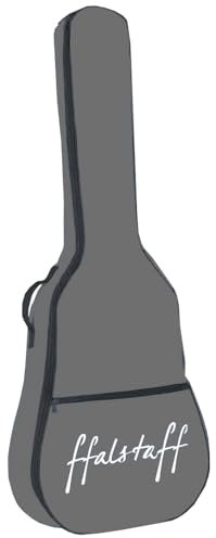 ffalstaff Borsa per Chitarra Classica 4/4 in Nylon con due Tracolle uso Zaino e Tasca Porta Accessori 5 Plettri in Omaggio - Grigio