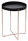 OUPAI Beistelltisch Tische Beistelltisch mit Tablett in Roségold Runder Tisch Kleiner Metalltisch Patio-Beistelltisch für Outdoor und Indoor Wohnzimme(Size:14.96 * 14.96 * 18.89in,Color:Schwarz)