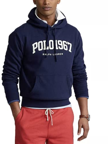 Polo Ralph Lauren Logo Fleece Hoodie Sweater Kapuzen Sweatshirt Pulli Jumper Navy Kapuzenpullover (M)