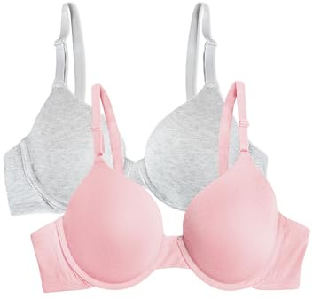 Fruit of the Loom Soutien-Gorge de T-Shirt, Opaque (Lot de 2) Femme