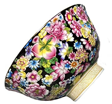 XIALON 14,1 cm 5,5 pollici Qing Qianlong secchio colore rosa milioni fiori longevità pesca ciotola articoli porcellana antica